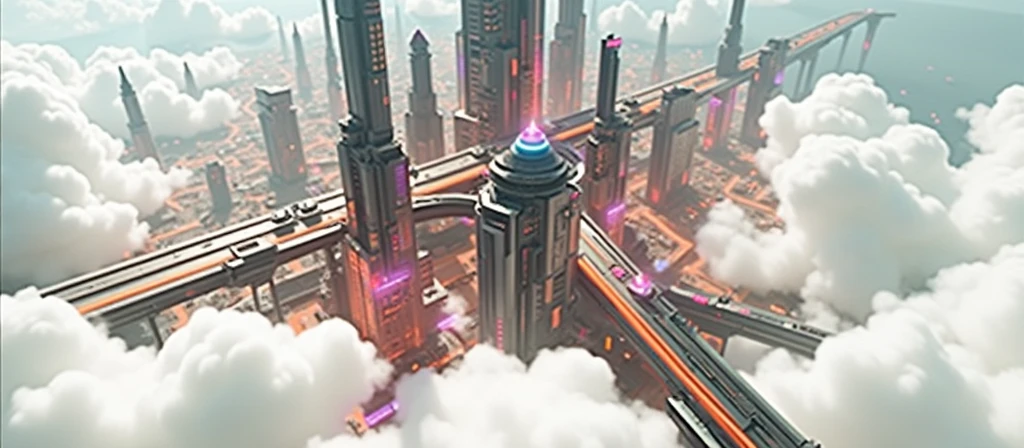 Transform my photo into a futuristic cityscape with neon lights, towering skyscrapers, and a cyberpunk vibe.
