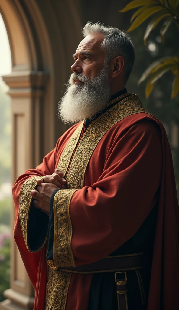 Make a clerical man who looks forward
