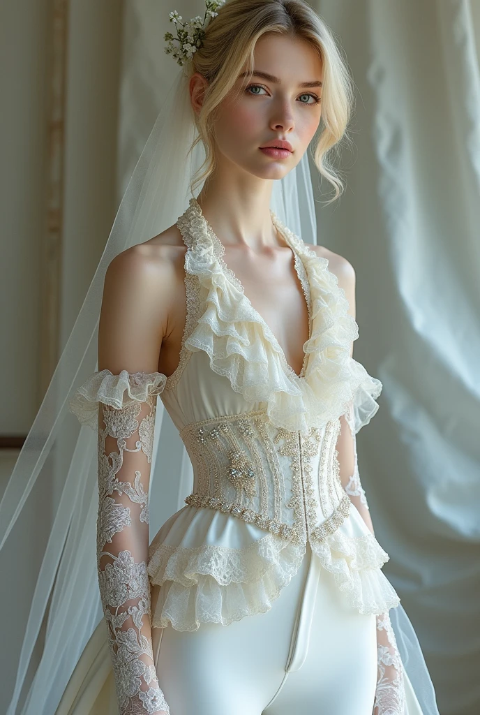 High definition, man, ((dress)), dress, intricate, realistic, Soft features, dress, dress