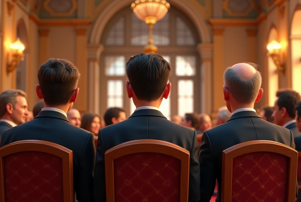 back view of successful entrepreneurs, sitting down in a majestic hall, pixar character, pixar renderman render, pixar octane render, pixar. octane render, as a pixar character, pixar portrait 8 k photo, depicted as a pixar character, pixar render, ideal pixar character, 3d model pixar render, render in pixar, by Pixar, pixar 3d render, facing the viewer