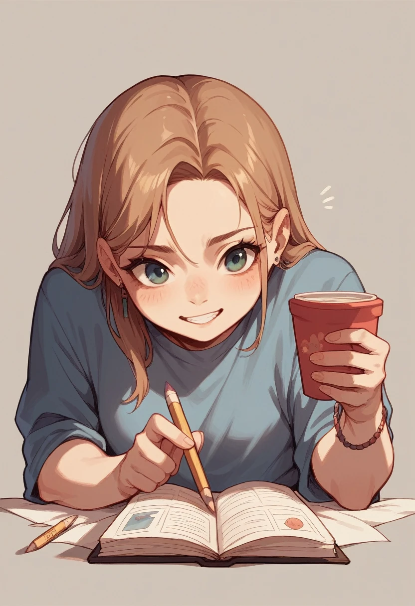 Create a Cartoon Style Character, cute , funny, in 2d animated, pencil strokes