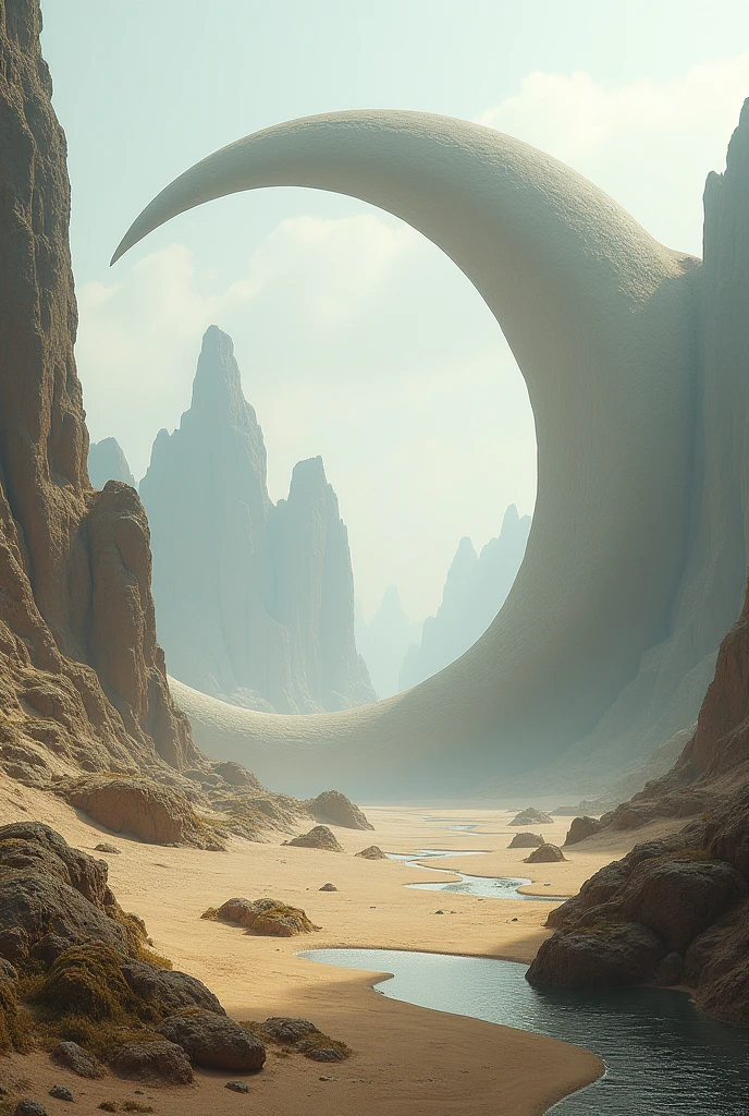 Land that looks like a crescent moon