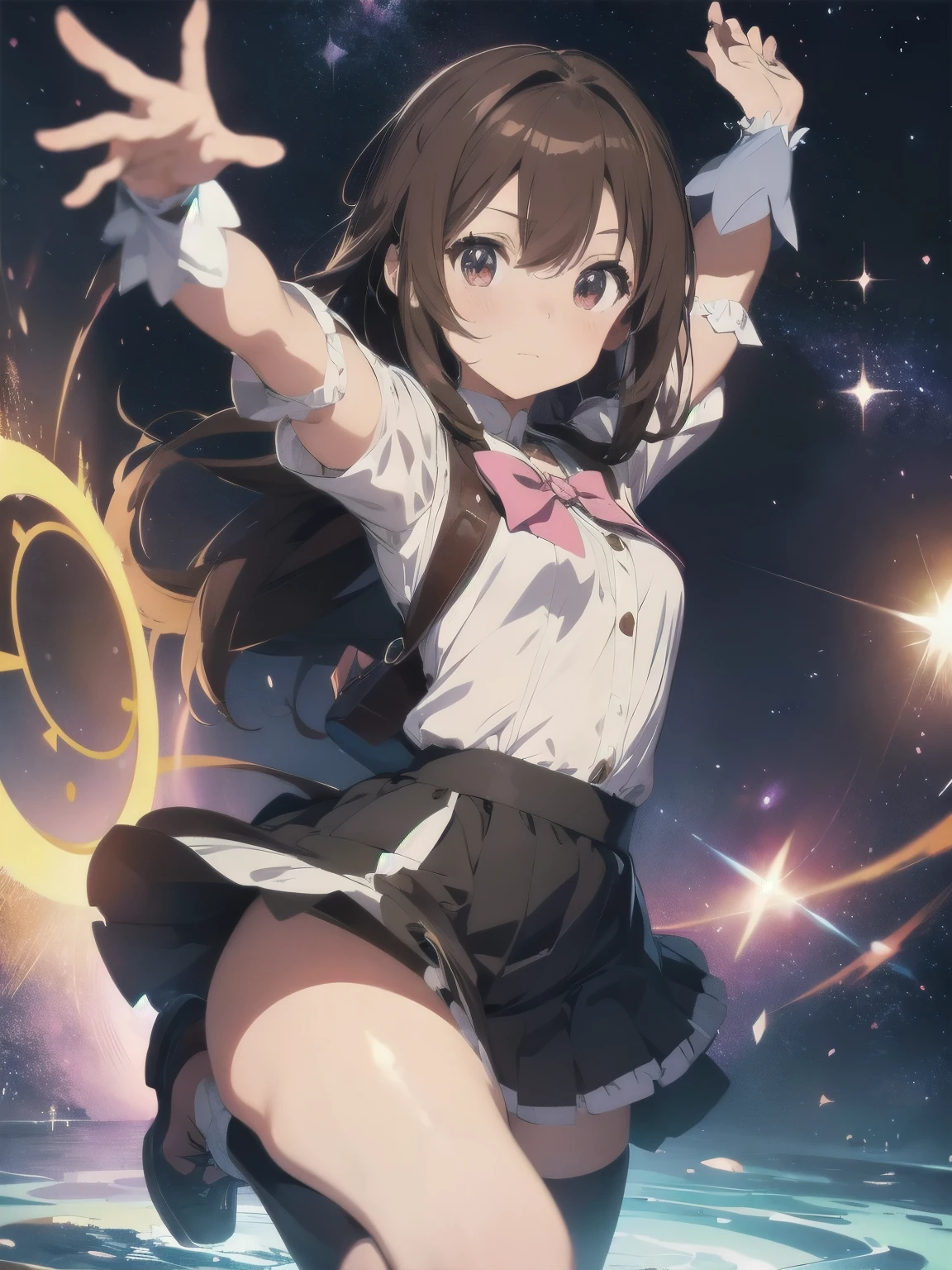 Magical girl, Absolutely dainty, , Brown Hair, Walking the talk, Unleash a super special move from the magic circle, pose