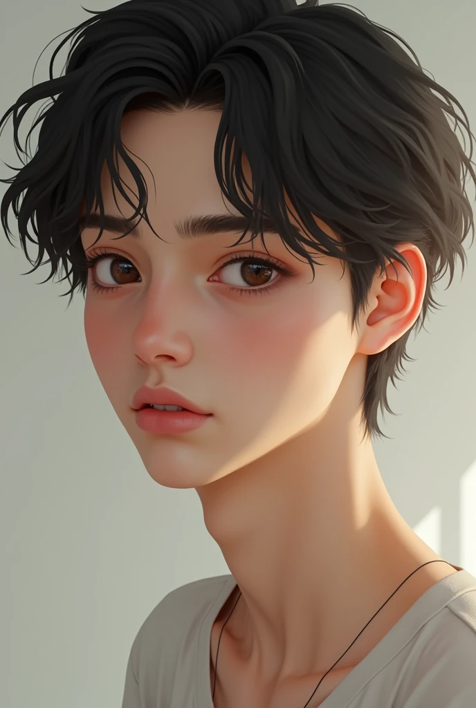 detailed realistic 18 year old twink boy with innocent face