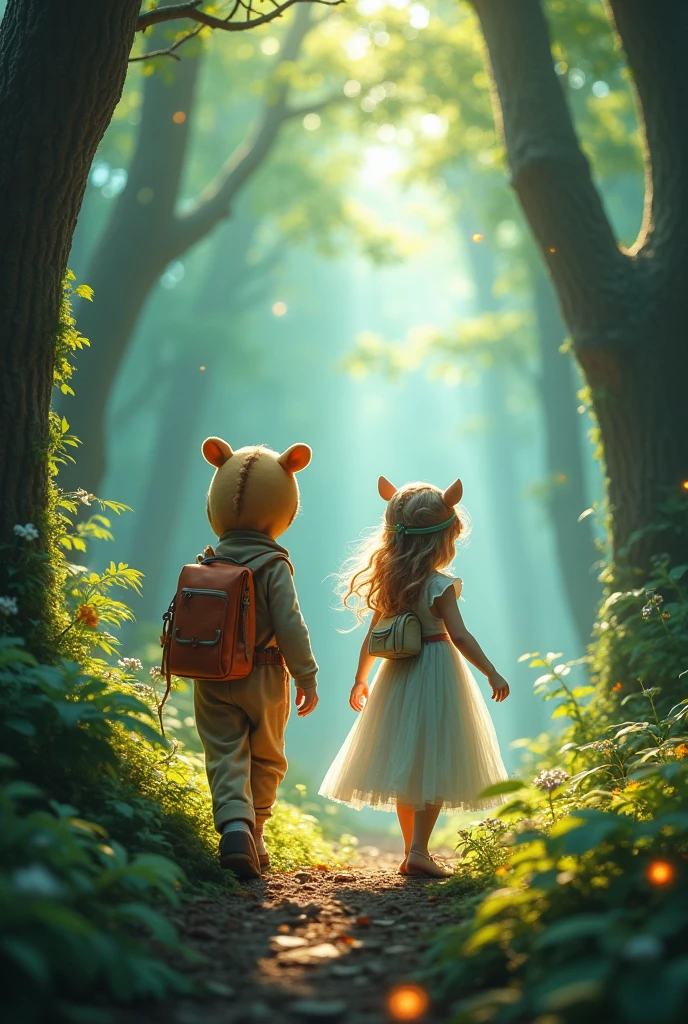 1 boy and 1girl  forest in under custome 
