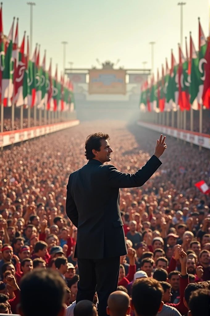 Imran Khan speaking with million party members