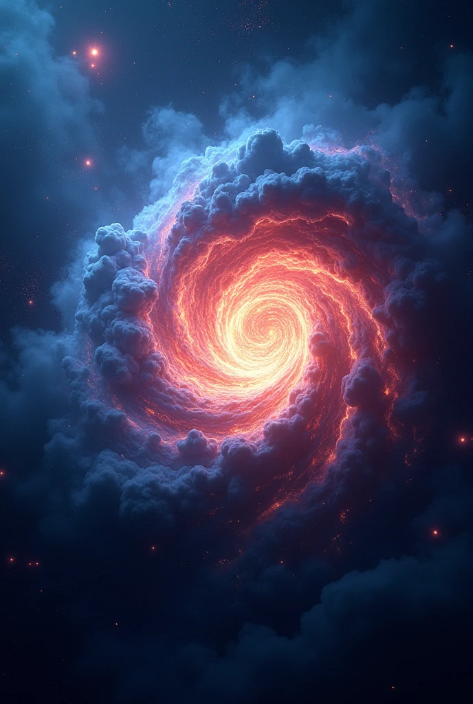 Big bang in blue, black and pink tone. Generate a realistic image