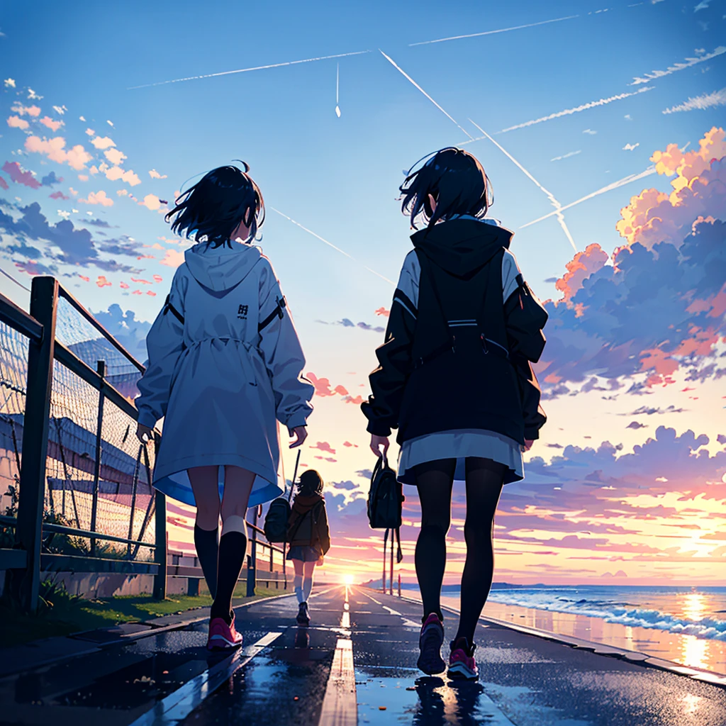 How far will you keep walking? Let's walk together with the wind again. --ar 3:2 --niji 5