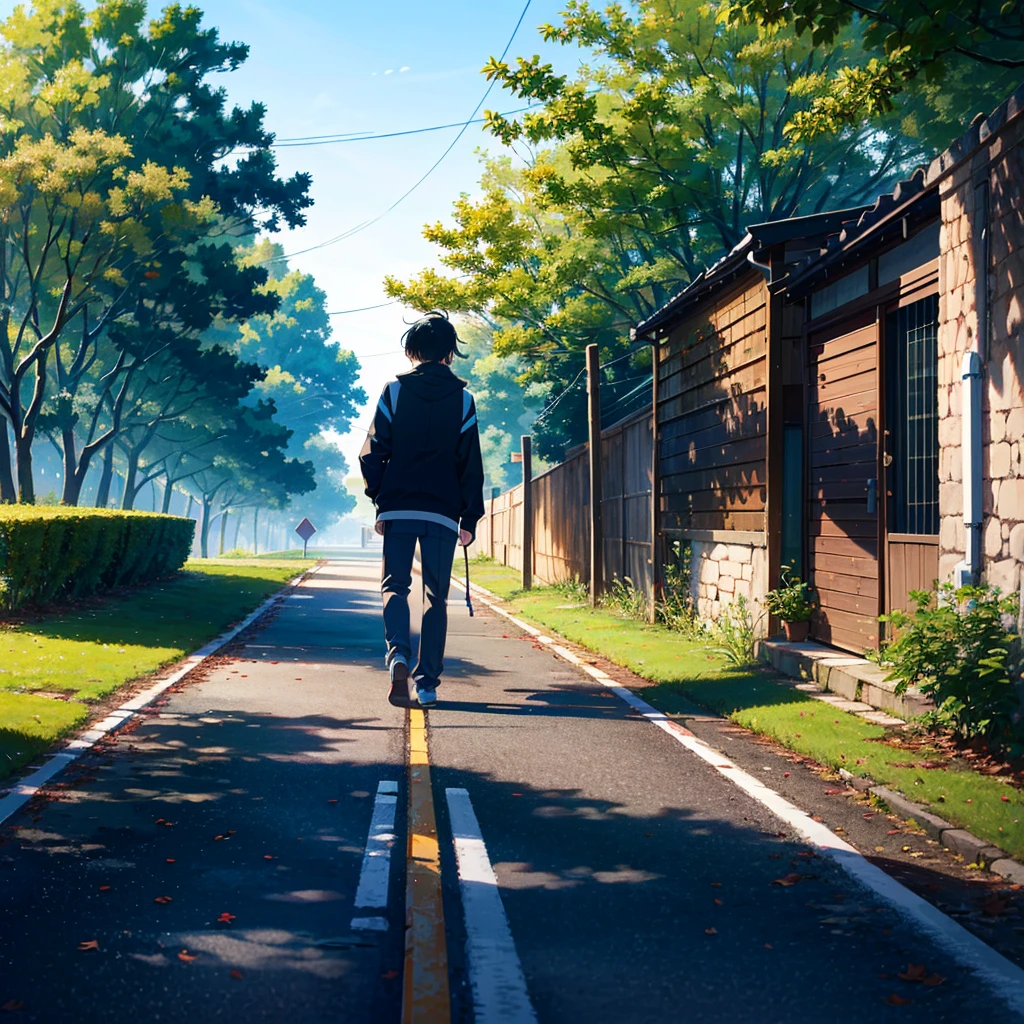 How far will you keep walking? Let's walk together with the wind again. --ar 3:2 --niji 5