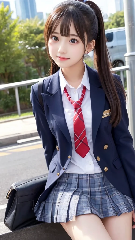 cute､high school girl､Idol､uniform､blazer､mini skirt､See-through､Fluttering in the wind､sit