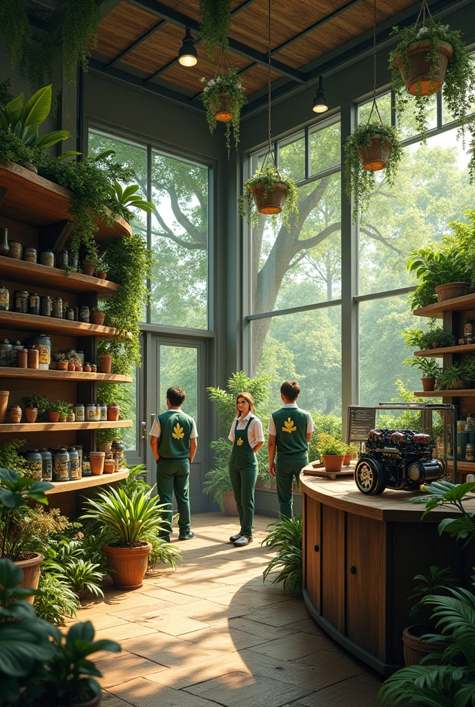 Nature-themed auto parts store 