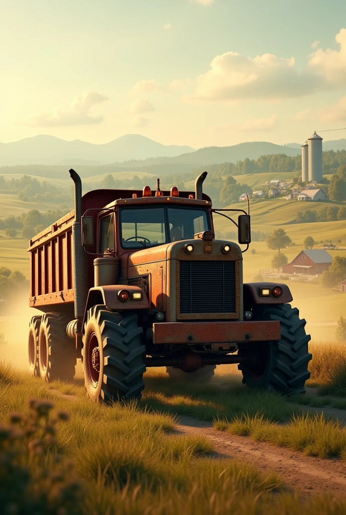 A farming truck on a huge farming lang