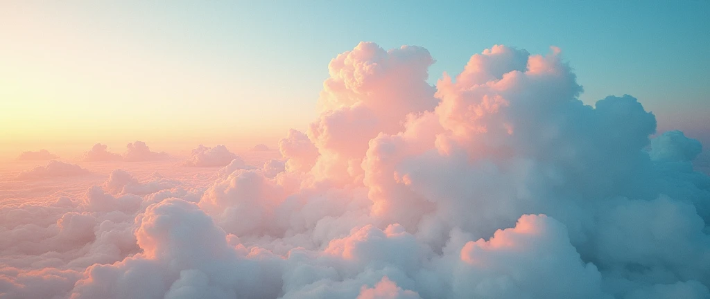 home, pastel colors, Above the cotton candy clouds, Surreal atmosphere, RAW photos, 35mm