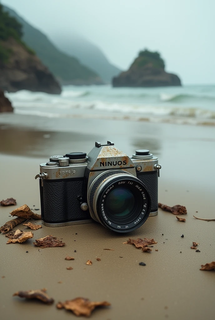 Damaged camera found on Taiwan beach.