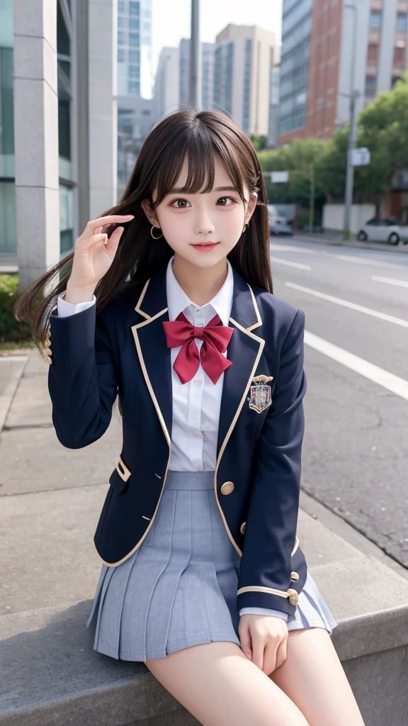 cute､high school girl､Idol､uniform､blazer､mini skirt､See-through､Fluttering in the wind､sit
