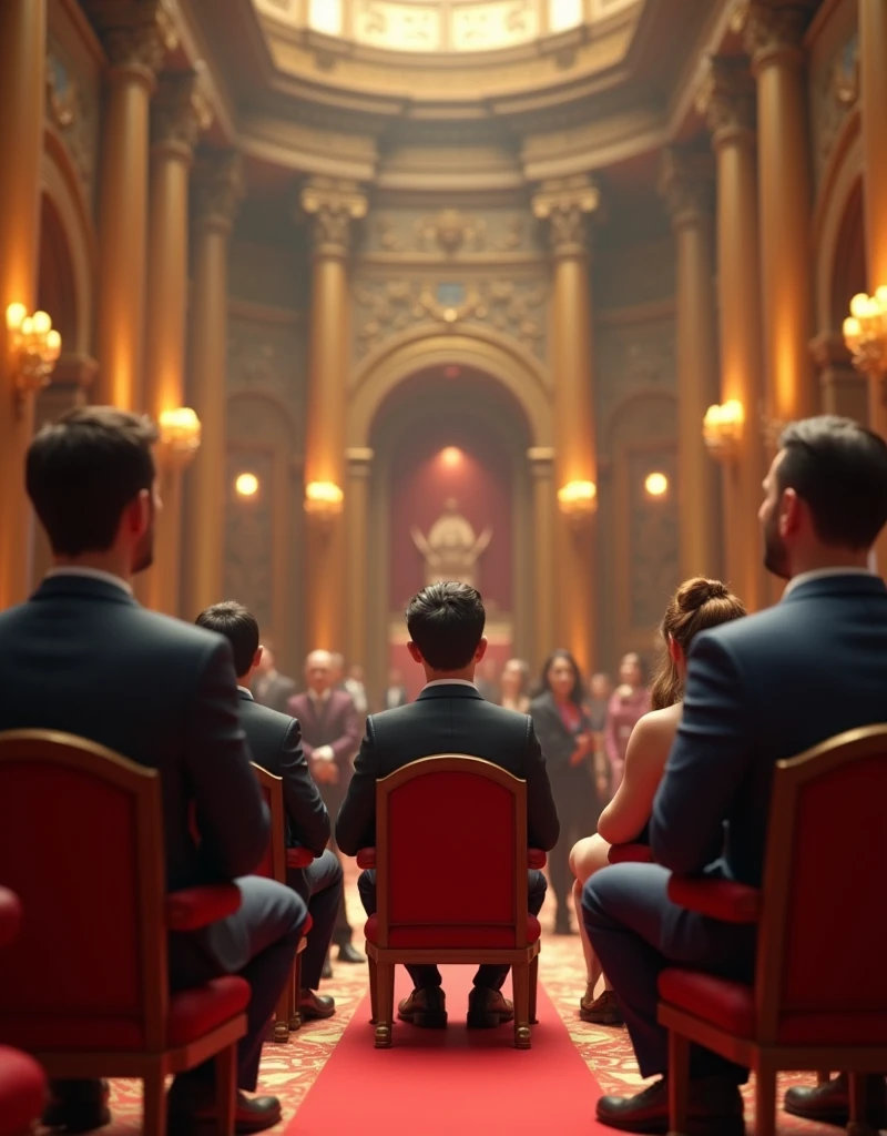wide back view of successful entrepreneurs small crowd , sitting down in a majestic hall, pixar character, pixar renderman render, pixar octane render, pixar. octane render, as a pixar character, pixar portrait 8 k photo, depicted as a pixar character, pixar render, ideal pixar character, 3d model pixar render, render in pixar, by Pixar, pixar 3d render, facing the viewer