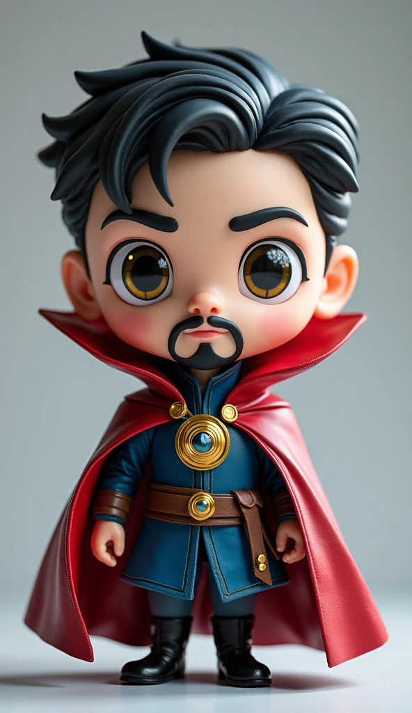 Doctor Strange's head, human body shape, a pair of big shining eyes, face and body facing me, full body photo, Q version cute character