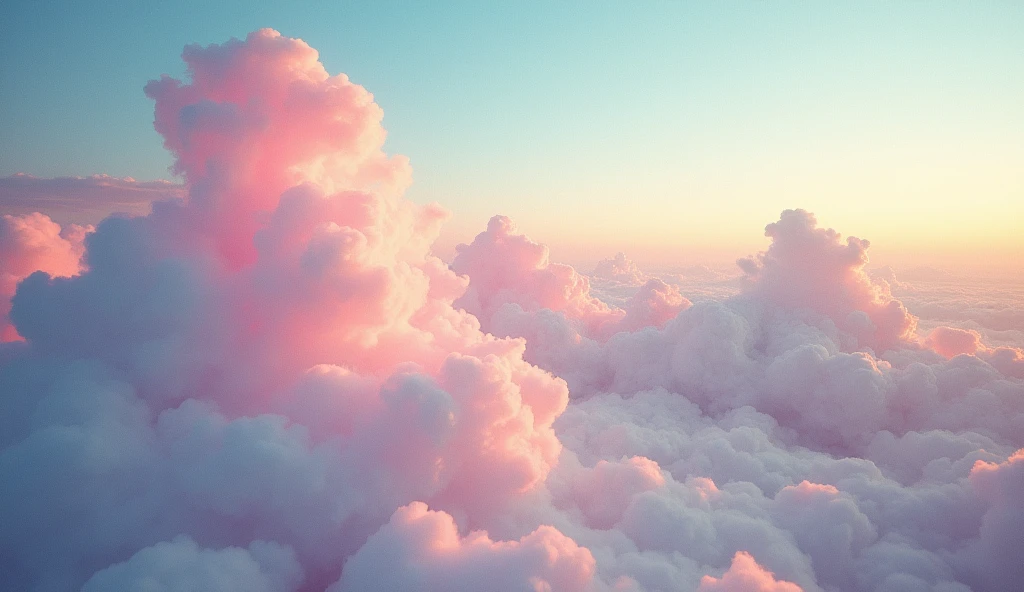 home, pastel colors, Above the cotton candy clouds, Surreal atmosphere, RAW photos, 35mm