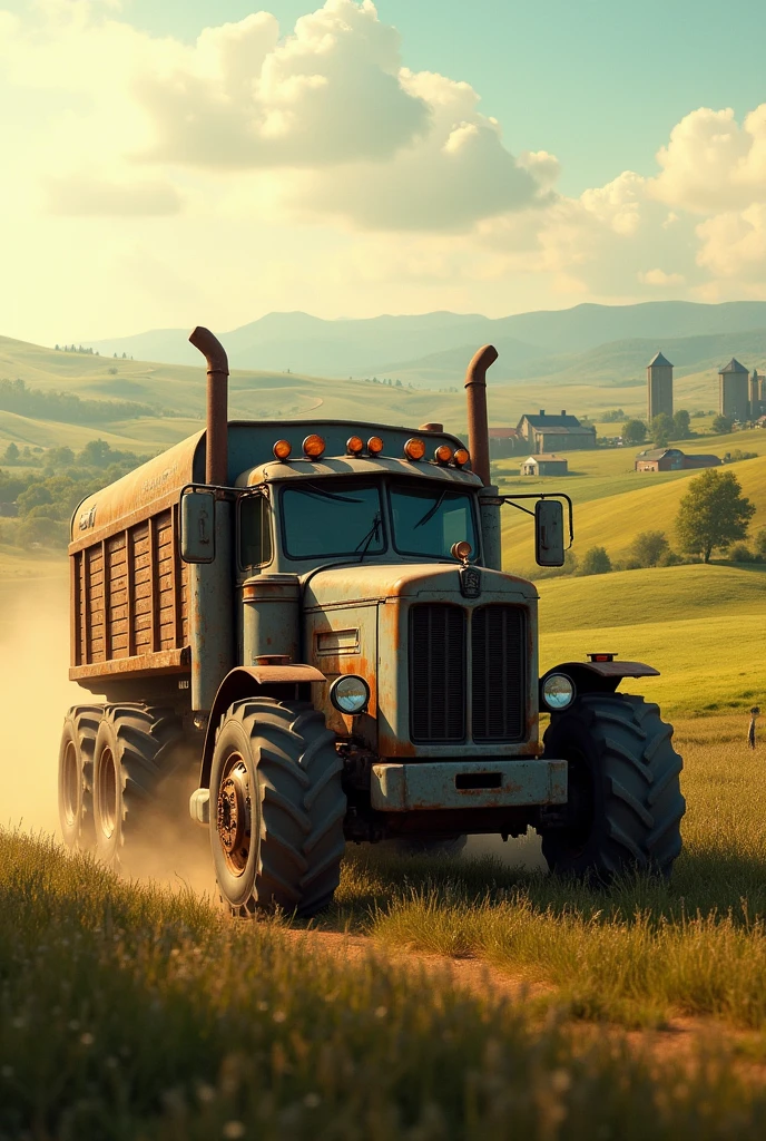 A farming truck on a huge farming lang