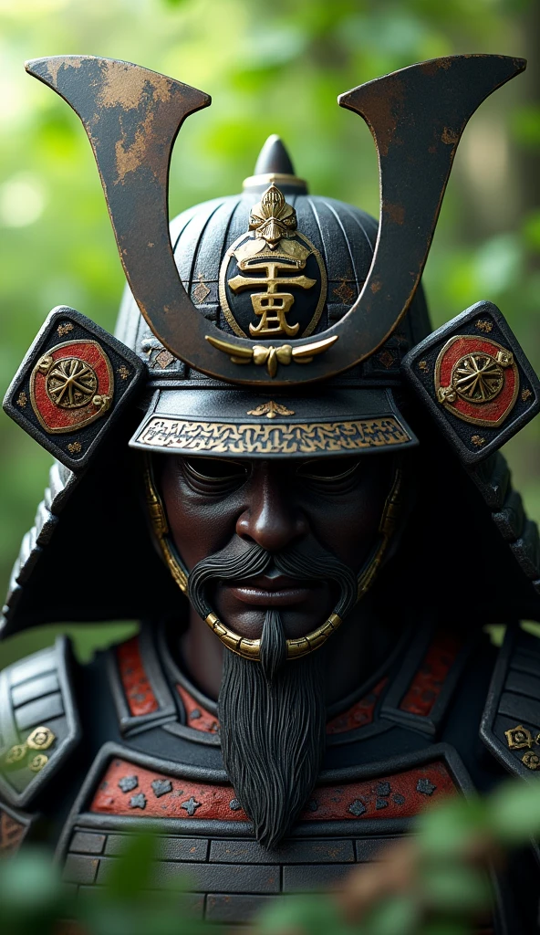 Topeng samurai,hd,realistis,4k, background hijau