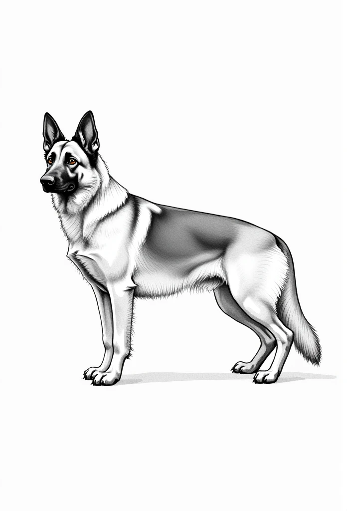 german shepherd sketch lines