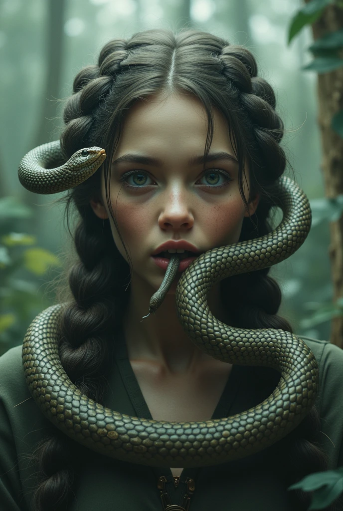 Snake eats braids