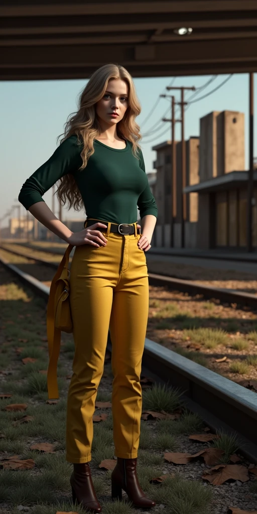  a young lady,displaying her own power.((corruption,entropy,decay,resilient, toxic)),((dark green,rusted brown, yellow greenish)),(( Full figure wiew)). ((Three quarter wiew)).((fractal)),((deep wiew)),modern suburbs scenario background,photographic,ultra high resolution,hyperdetailed, masterpiece, 3d modelling, digital art.