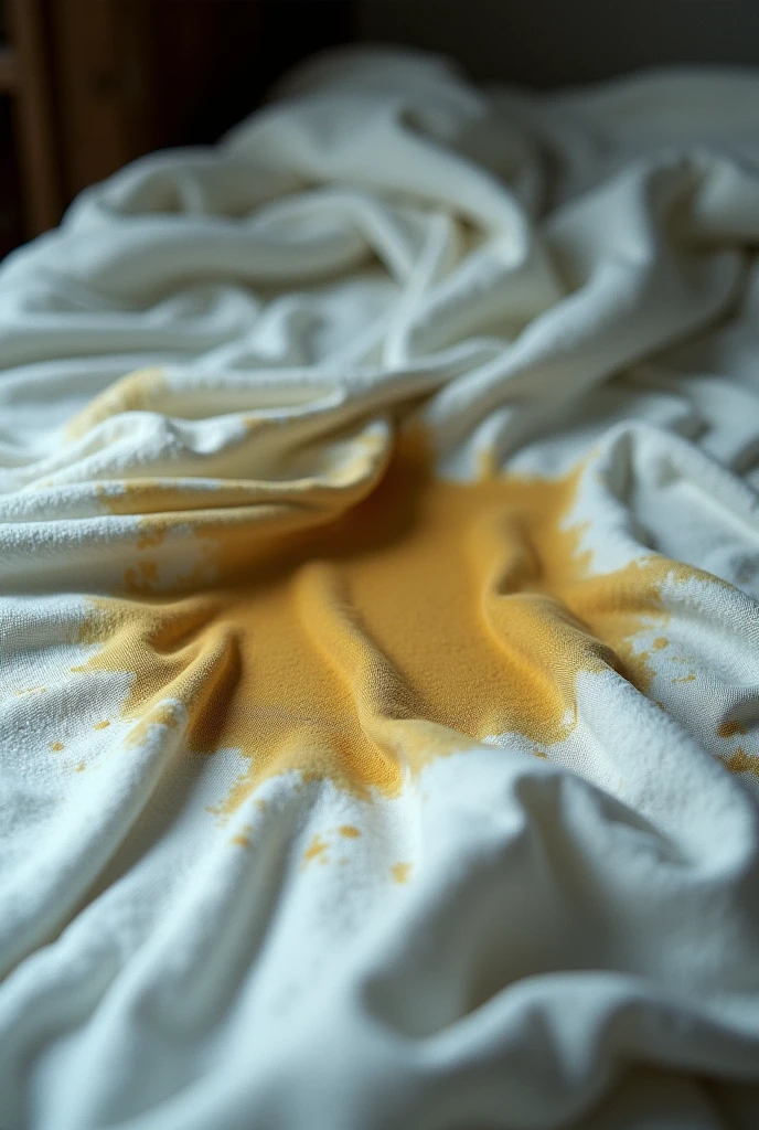 Blanket white with piss stain