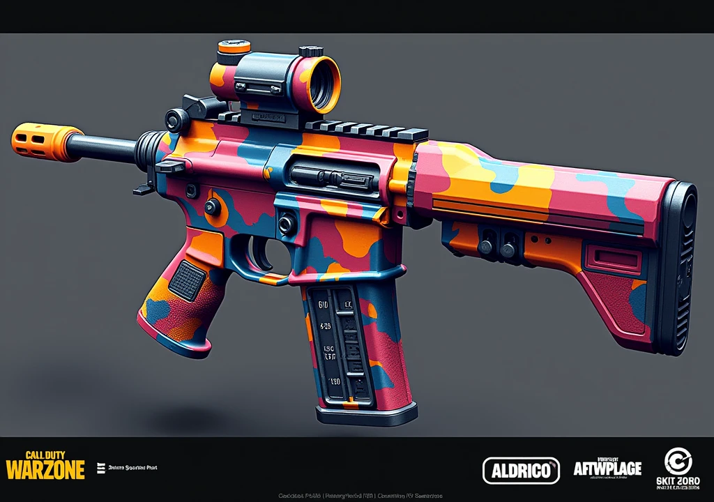 Call Of Duty Warzone Colorful Gun Camo With Stats