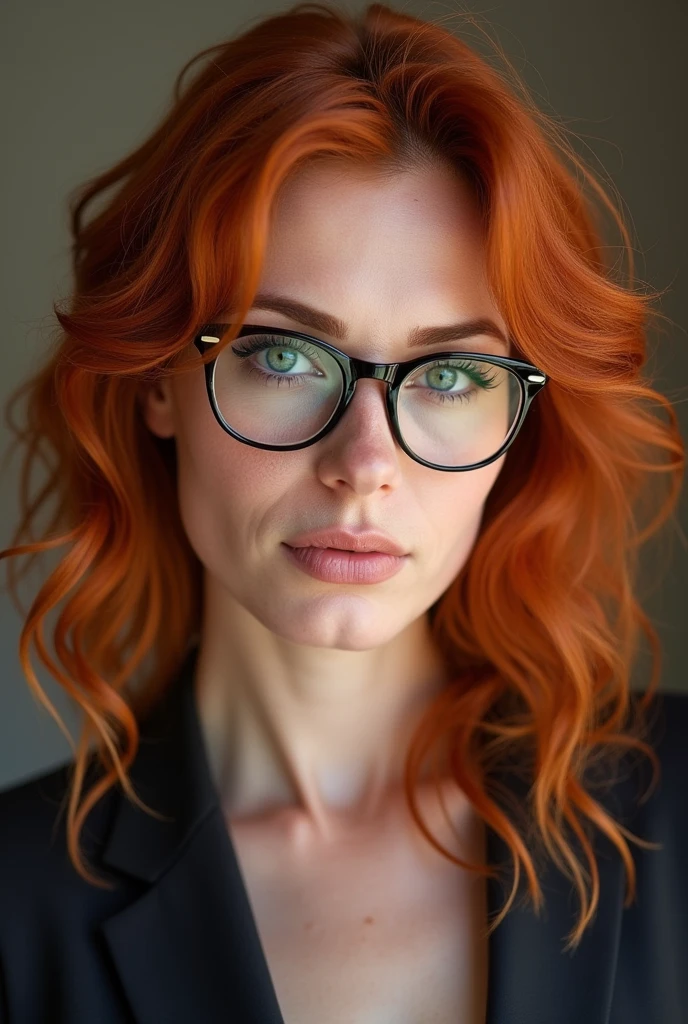 Very pretty white mature redhair from Prague with sexy glasses
