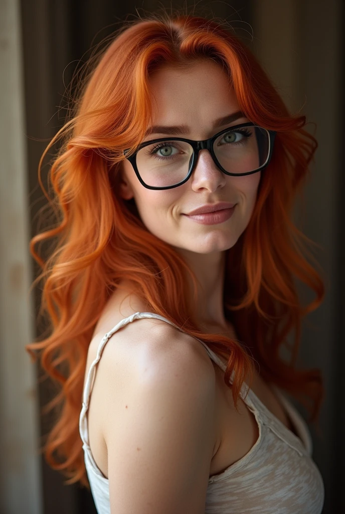 Very pretty white mature redhair from Prague with sexy glasses