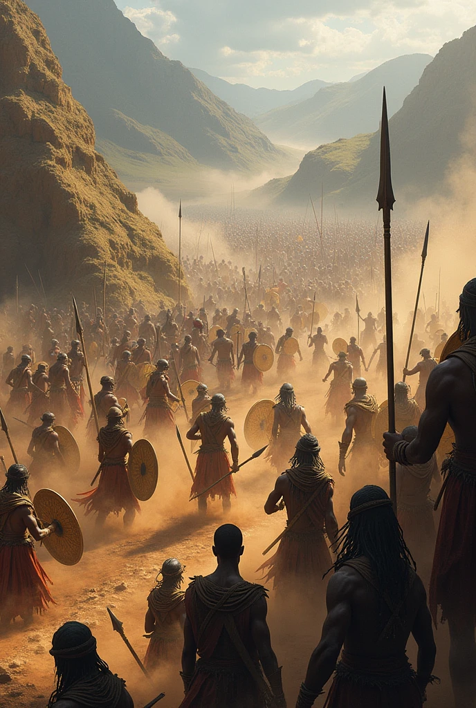 Two African tribes in a big war