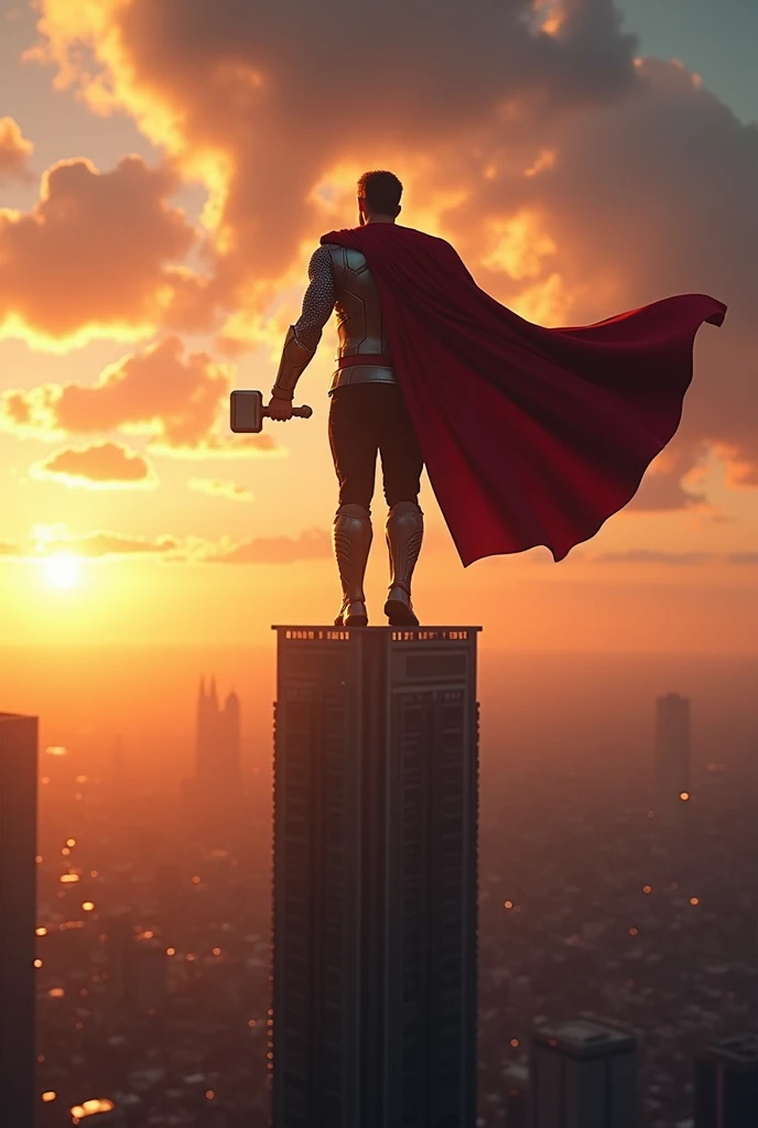 Thor jump building in evening during Sun set