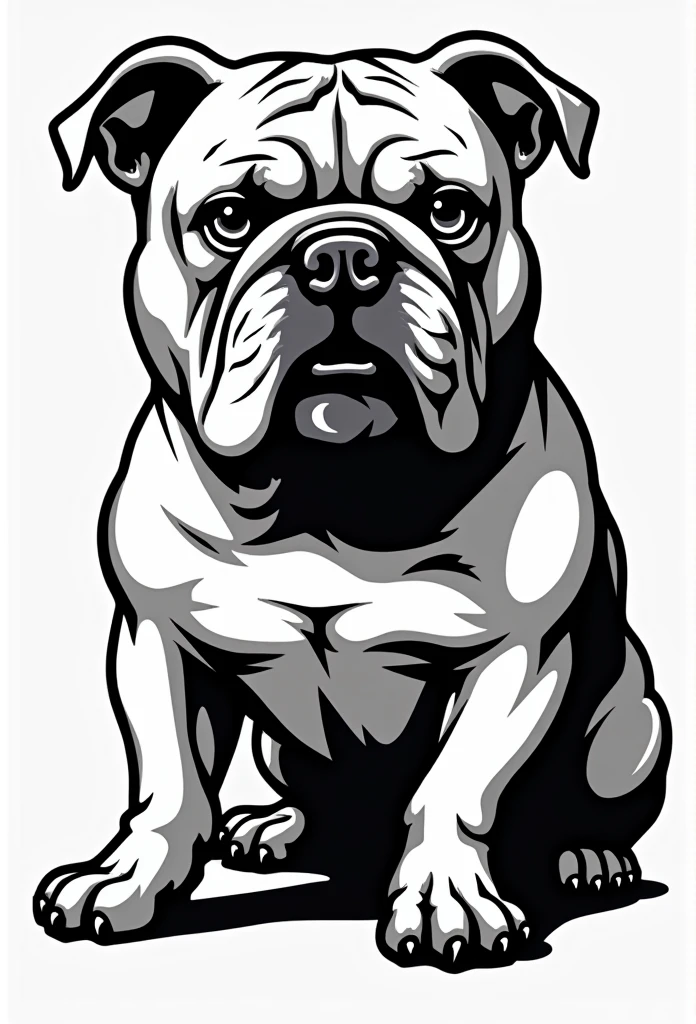 english bulldog decal black white