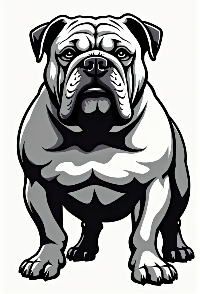english bulldog decal black white