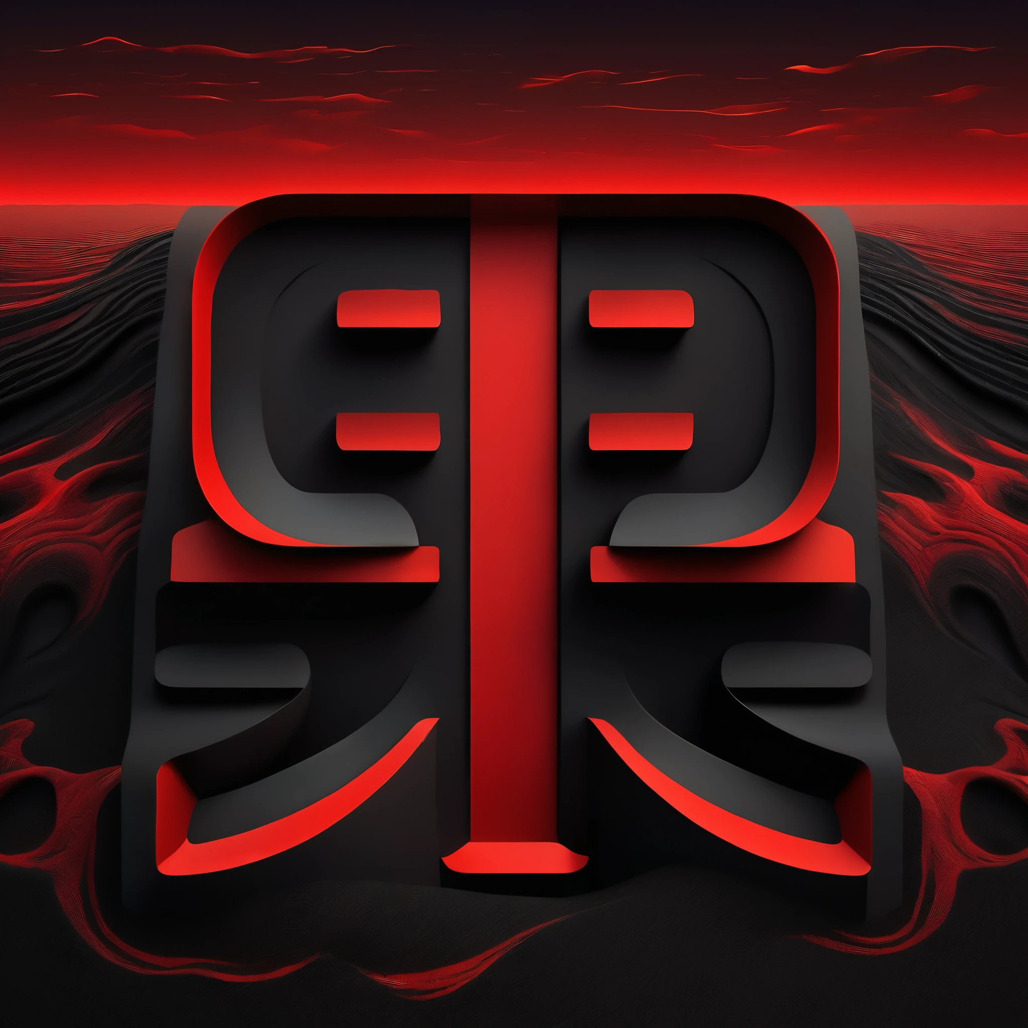Beautiful black sand beach,Dramatic Red Ocean,Simple vector landscape,Clean stylized graphic art,High contrast,masterpiece,best quality,8K,Reality,Intricate details,Seamless,Stunning colors,Dramatic Lighting
