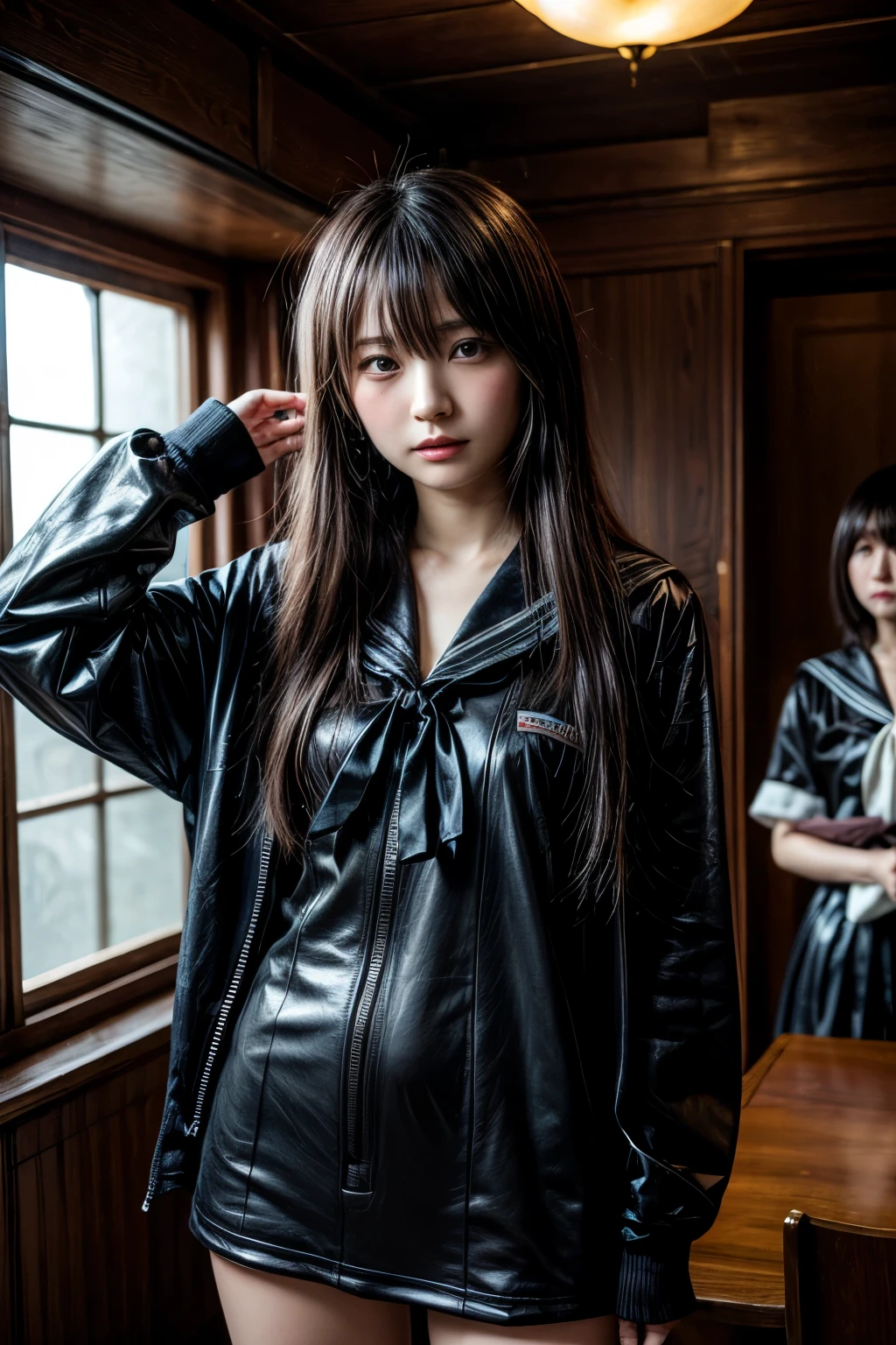 The Legend of the Iron Mask: Delinquent Girl、Black Sailor Suit、Yo-yo in the left hand、Saki Asamiya
