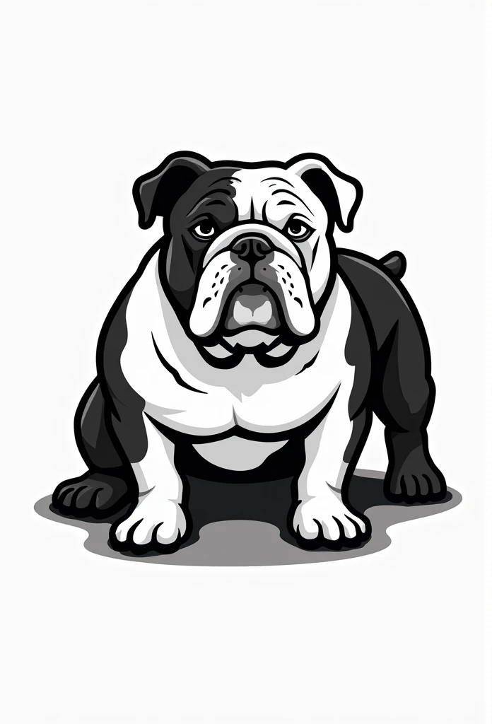 english bulldog decal black white simple