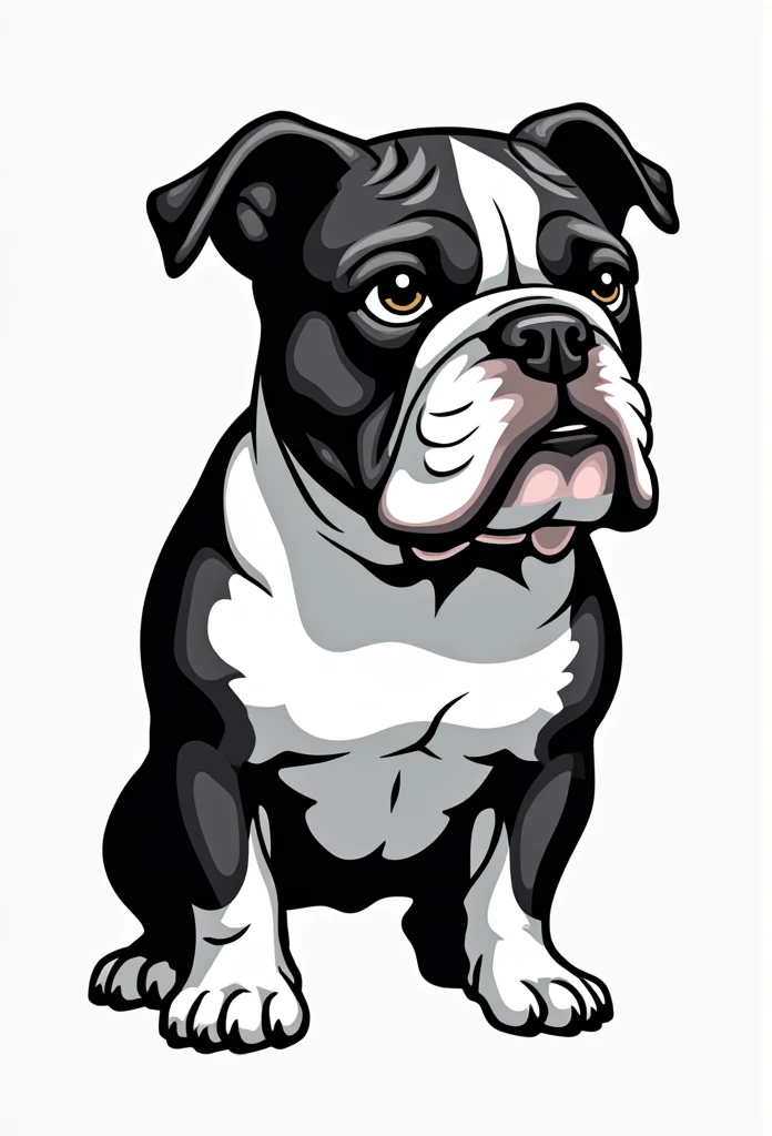 english bulldog decal black white simple