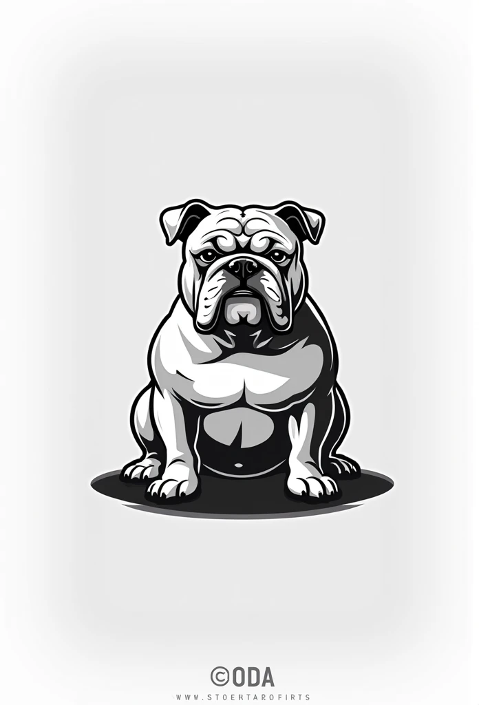 english bulldog decal black white simple