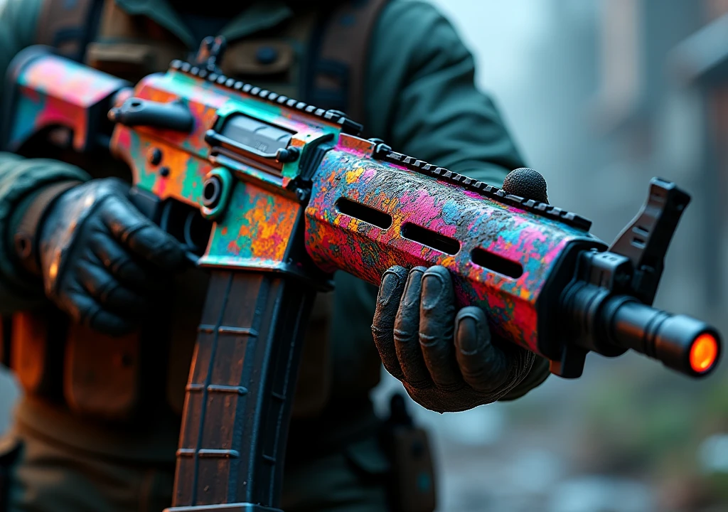 Call Of Duty Warzone Hands Holding Colorful Gun Camo