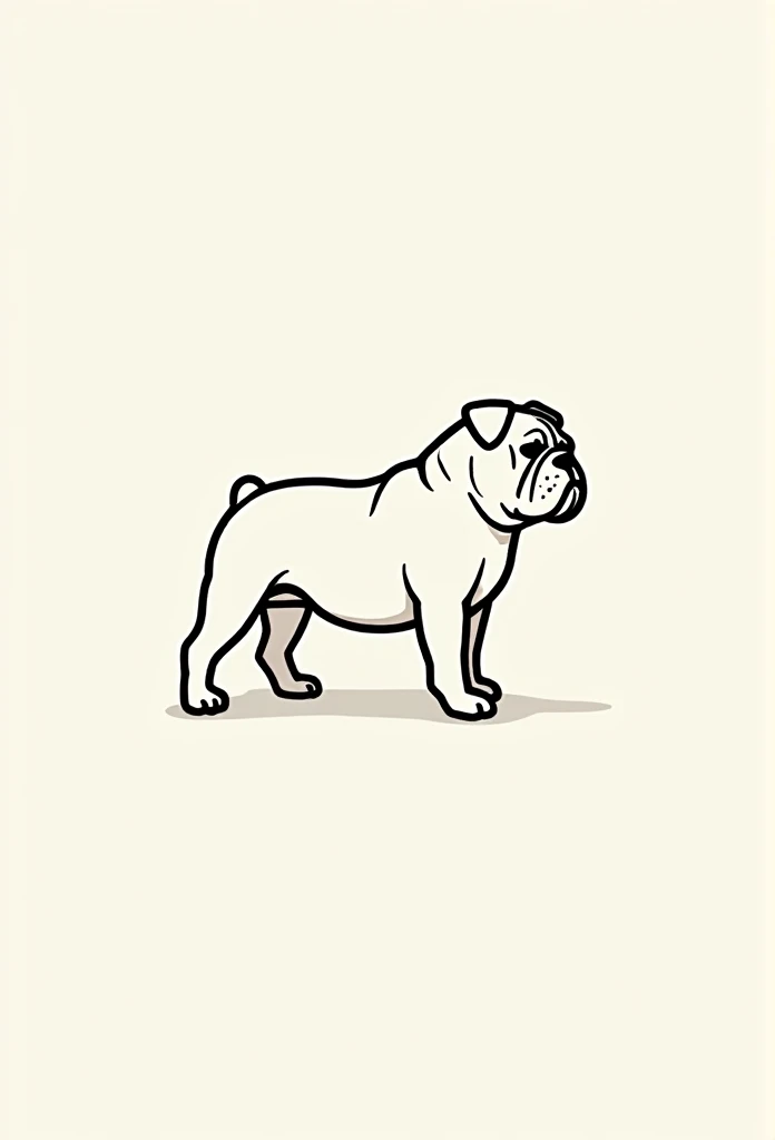 english bulldog decal one line