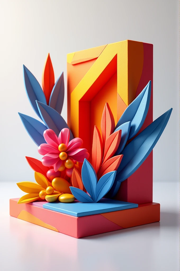 3D stamp with vibrant colors for composition