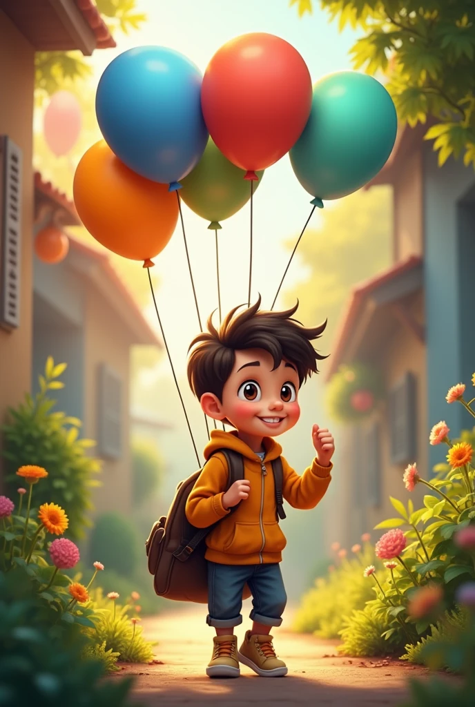 Meet Max! Max was a curious boy with a heart full of adventure. One day, he got a big bag of colorful balloons from his mom.