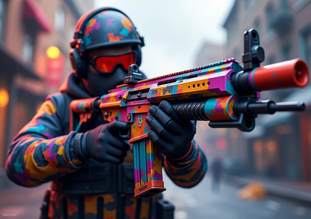 Call Of Duty Warzone reloading Colorful Gun Camo