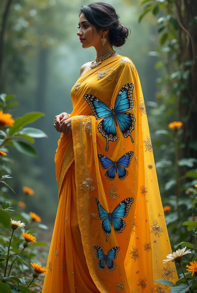 A metamorphosis of butterfly themed saree 