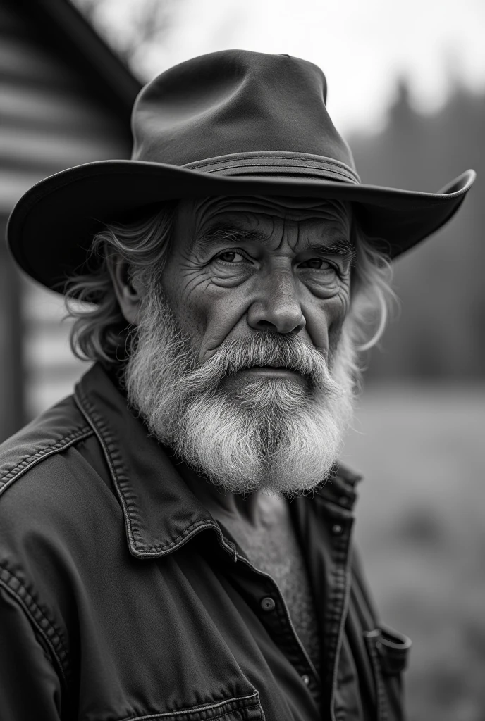 hillbilly, black and white image