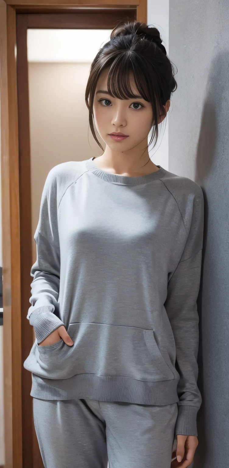 masterpiece、((Grey sweater))、 ((Plug Suit)), ((beautiful girl:1.2))、I am not'T'Without a mechanized body、Mechanized chest and abdomen、Mechanized back of the head、Body-hugging mecha leg rack metallic suit、 Are standing、Tied up、金属robot、((Cyberpunk Background))、(Neon Light)、(Futuristic Machine Factory Background)、Cyber Dynamo、Artificial body、All-metal body、Feragenekanisumo abdomen、((robot arm and hand))、((robot レガチン ネック))、Inside the spaceship、beautiful girl、、Asian Beauty, (ActuaTor and cables exposed from the abdomen.、Connected from the neck of the 金属robot to the body、Complex 3d rendering beauTiful porcelain profile super Familiard female android face、cyborg、robot部品、150mm、Beautiful studio soft light、Rim Light、Sharp details、Beautiful Cyberpunk、Ren Hao、Ultra-realistic、Anatomical、Facial muscle cable wire crochip、elegant、Beautiful background、Octane Rendering、HR Giger Style、8k、Highest quality、masterpiece、Awareness-raising、Very delicate and beautiful、 CG very knowledgeable、Unity、wallpaper、(Realistic、Photorealistic:1.37)、wonderful、Familiar、masterpiece、Highest quality、Official Art、Highly Familiard CG Unity 8k wallpaper、Absurd、incredibly Absurd、、robot、Silver Beads、Esvbian full body、Sit on
