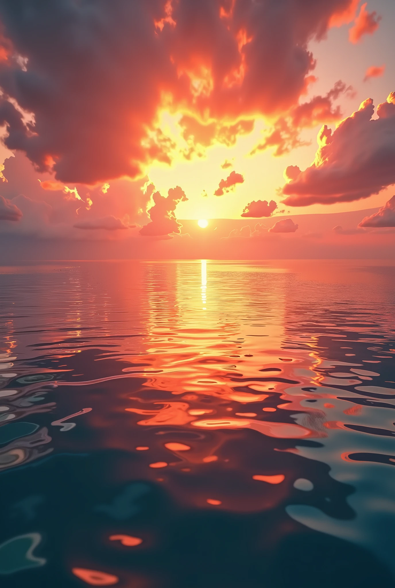 No people, fantastic, sun, water surface, sunset
