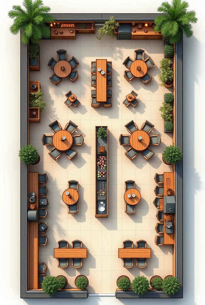food and beverage floor plan with 100 chairs